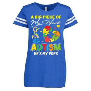 A Piece Of My Heart Has Autism My Pops Cool Gift Enza Ladies Jersey Football T-Shirt