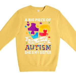 A Piece Of My Heart Has Autism My Sister Great Gift Premium Crewneck Sweatshirt