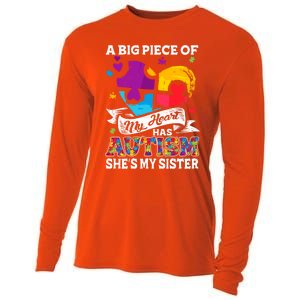 A Piece Of My Heart Has Autism My Sister Great Gift Cooling Performance Long Sleeve Crew