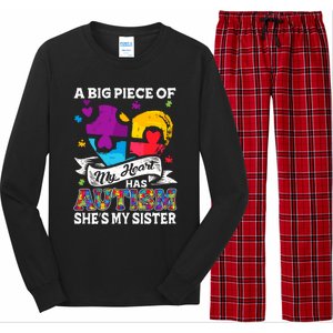 A Piece Of My Heart Has Autism My Sister Great Gift Long Sleeve Pajama Set