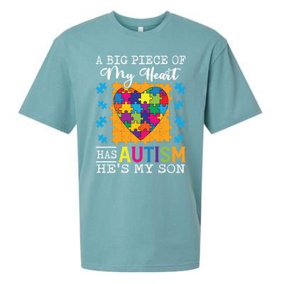 A Piece Of My Heart Has Autism My Son Gift Sueded Cloud Jersey T-Shirt