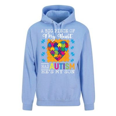 A Piece Of My Heart Has Autism My Son Gift Unisex Surf Hoodie