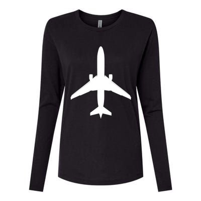 Airline Pilot Off Duty Jet Airplane Gift Womens Cotton Relaxed Long Sleeve T-Shirt