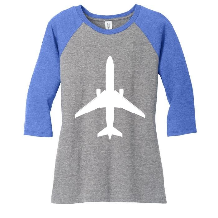 Airline Pilot Off Duty Jet Airplane Gift Women's Tri-Blend 3/4-Sleeve Raglan Shirt