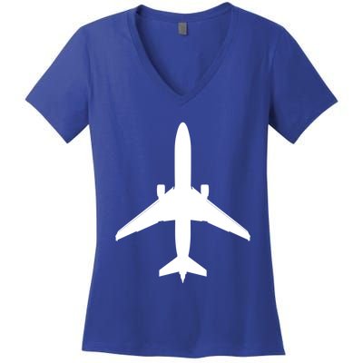 Airline Pilot Off Duty Jet Airplane Gift Women's V-Neck T-Shirt