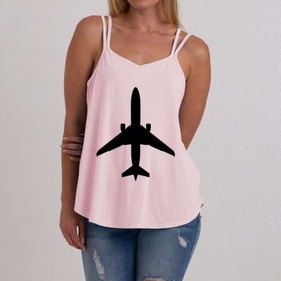 Airline Pilot Off Duty Jet Airplane Gift Women's Strappy Tank