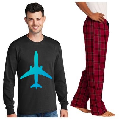 Airline Pilot Off Duty Jet Airplane Gift Long Sleeve Pajama Set