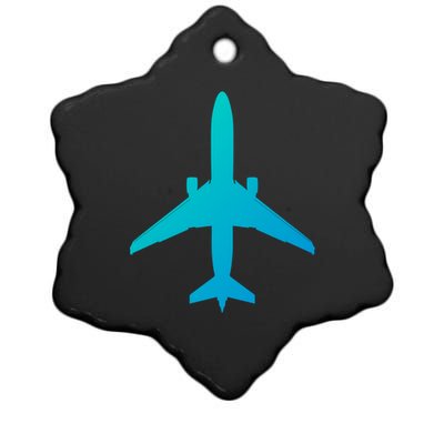 Airline Pilot Off Duty Jet Airplane Gift Ceramic Star Ornament