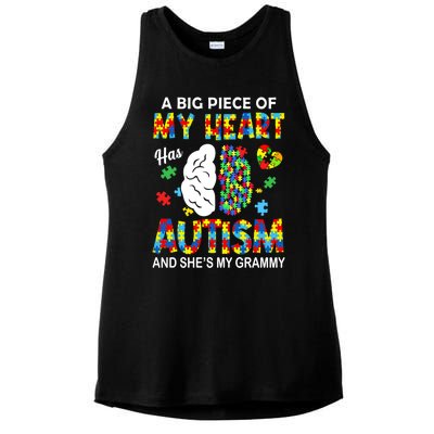 A Piece Of My Heart Has Autism My Grammy Gift Ladies PosiCharge Tri-Blend Wicking Tank