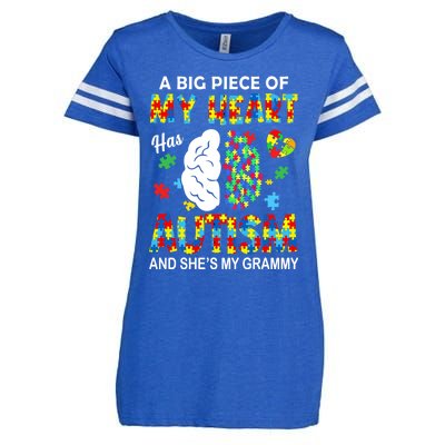 A Piece Of My Heart Has Autism My Grammy Gift Enza Ladies Jersey Football T-Shirt