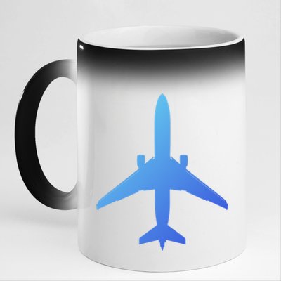 Airline Pilot Off Duty Jet Airplane Gift 11oz Black Color Changing Mug