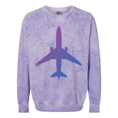 Airline Pilot Off Duty Jet Airplane Gift Colorblast Crewneck Sweatshirt