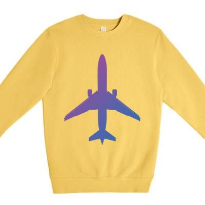 Airline Pilot Off Duty Jet Airplane Gift Premium Crewneck Sweatshirt