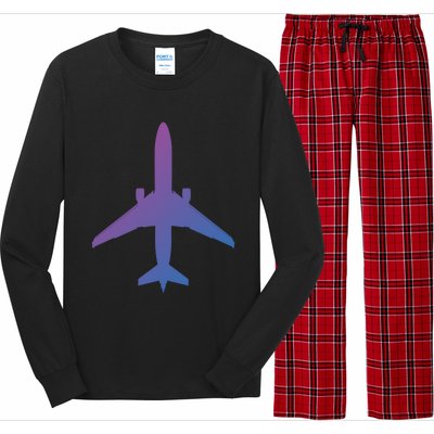 Airline Pilot Off Duty Jet Airplane Gift Long Sleeve Pajama Set