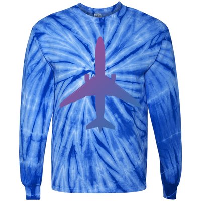 Airline Pilot Off Duty Jet Airplane Gift Tie-Dye Long Sleeve Shirt