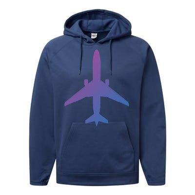 Airline Pilot Off Duty Jet Airplane Gift Performance Fleece Hoodie