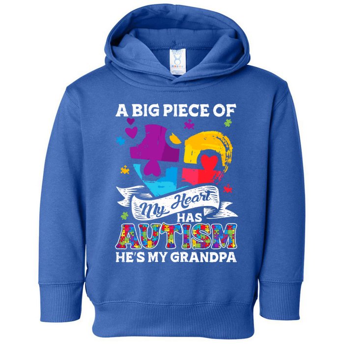 A Piece Of My Heart Has Autism My Grandpa Gift Toddler Hoodie