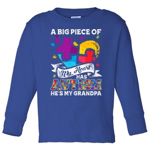 A Piece Of My Heart Has Autism My Grandpa Gift Toddler Long Sleeve Shirt