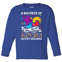 A Piece Of My Heart Has Autism My Grandpa Gift Toddler Long Sleeve Shirt