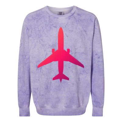 Airline Pilot Off Duty Jet Airplane Gift Colorblast Crewneck Sweatshirt