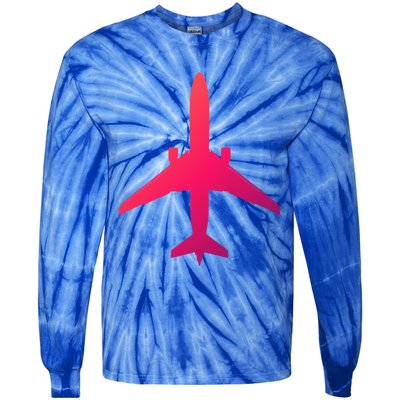 Airline Pilot Off Duty Jet Airplane Gift Tie-Dye Long Sleeve Shirt