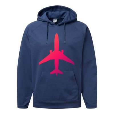 Airline Pilot Off Duty Jet Airplane Gift Performance Fleece Hoodie