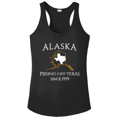 Alaska Pissing Off Texas Since 1959 Size State Ladies PosiCharge Competitor Racerback Tank