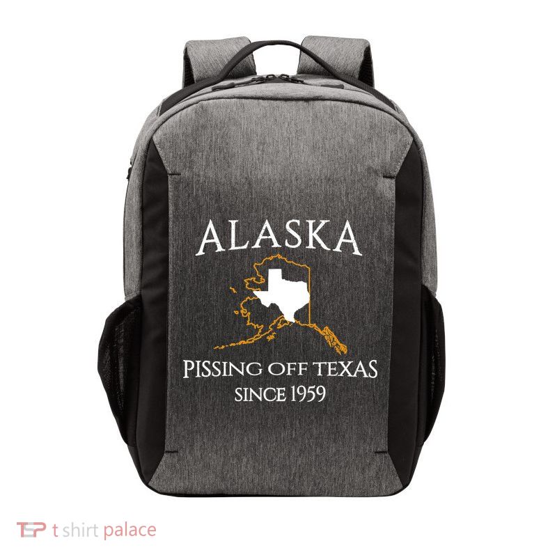 Alaska Pissing Off Texas Since 1959 Size State Vector Backpack
