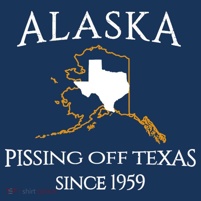 Alaska Pissing Off Texas Since 1959 Size State Drawstring Bag
