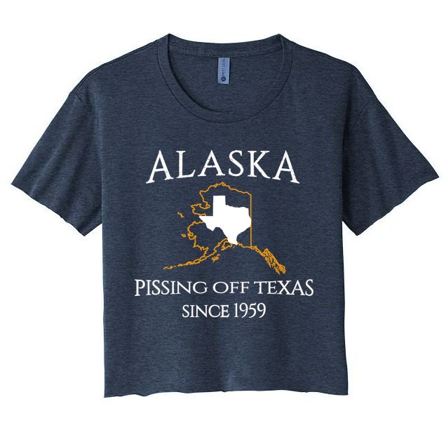 Alaska Pissing Off Texas Since 1959 Size State Crop Top