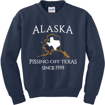 Alaska Pissing Off Texas Since 1959 Size State Kids Sweatshirt