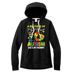 A Piece Of My Heart Has Autism My Mommy Gift Women's Fleece Hoodie