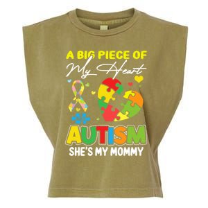 A Piece Of My Heart Has Autism My Mommy Gift Garment-Dyed Women's Muscle Tee