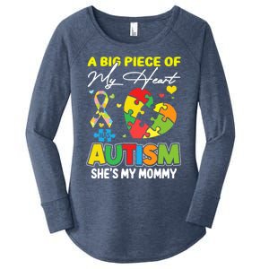 A Piece Of My Heart Has Autism My Mommy Gift Women's Perfect Tri Tunic Long Sleeve Shirt