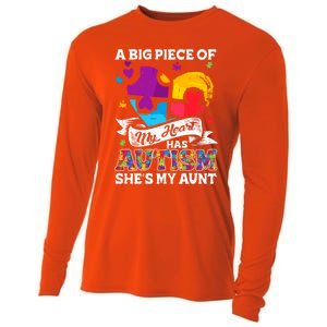 A Piece Of My Heart Has Autism My Aunt Gift Cooling Performance Long Sleeve Crew