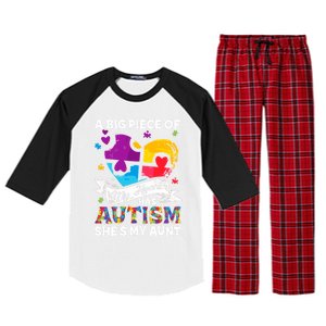 A Piece Of My Heart Has Autism My Aunt Gift Raglan Sleeve Pajama Set