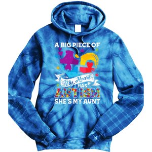 A Piece Of My Heart Has Autism My Aunt Gift Tie Dye Hoodie