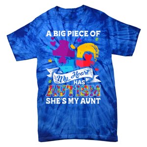 A Piece Of My Heart Has Autism My Aunt Gift Tie-Dye T-Shirt