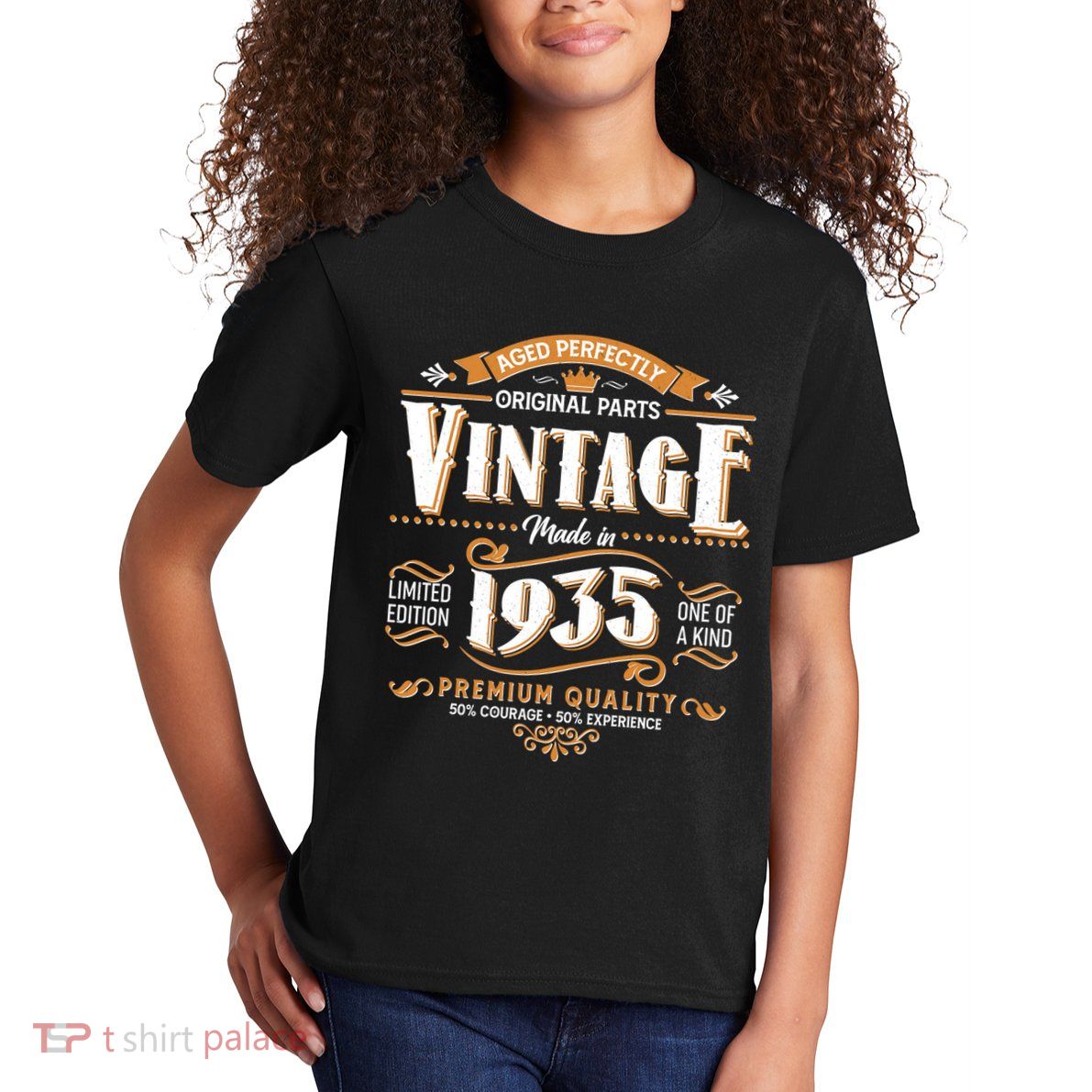 Aged Perfectly Original Parts Vintage Made In 1935 90th Birthday Kids T-Shirt