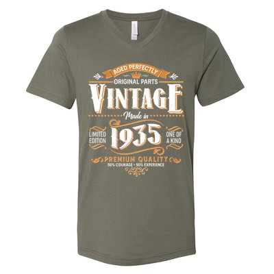 Aged Perfectly Original Parts Vintage Made In 1935 90th Birthday V-Neck T-Shirt