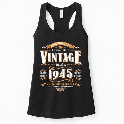 Aged Perfectly Original Parts Vintage Made In 1945 80th Birthday Womens Tank Top