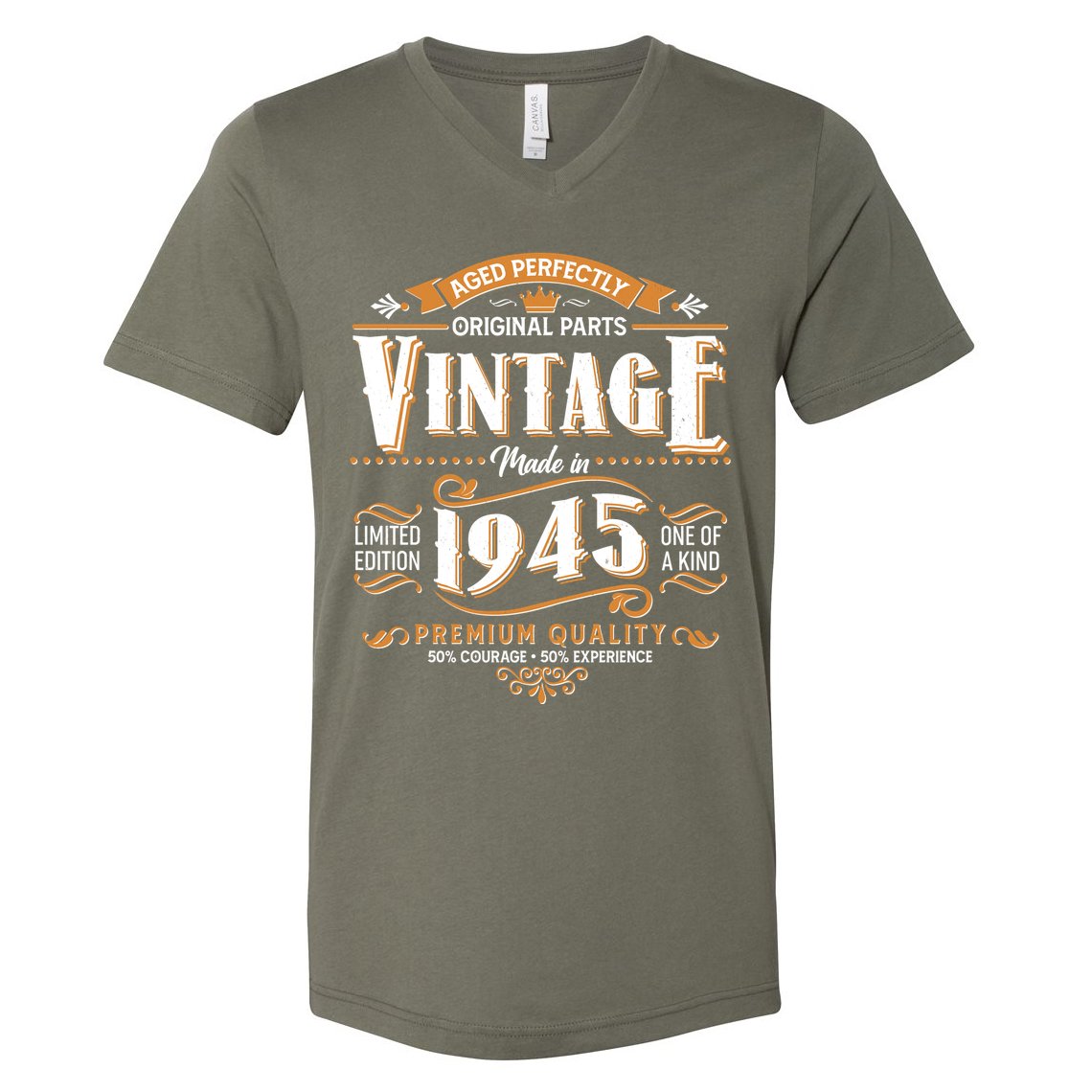 Aged Perfectly Original Parts Vintage Made In 1945 80th Birthday V-Neck T-Shirt