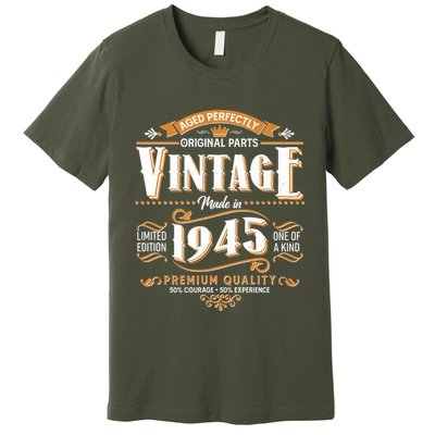 Aged Perfectly Original Parts Vintage Made In 1945 80th Birthday Premium T-Shirt