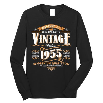 Aged Perfectly Original Parts Vintage Made In 1955 70th Birthday Long Sleeve Shirt