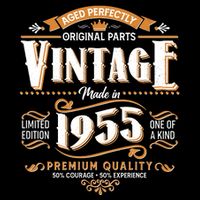 Aged Perfectly Original Parts Vintage Made In 1955 70th Birthday Baby Bodysuit