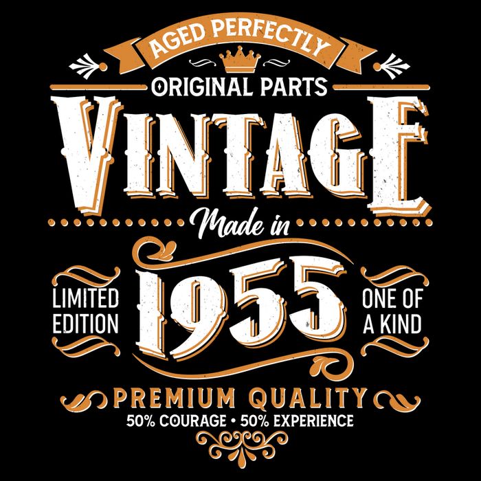 Aged Perfectly Original Parts Vintage Made In 1955 70th Birthday Baby Bodysuit