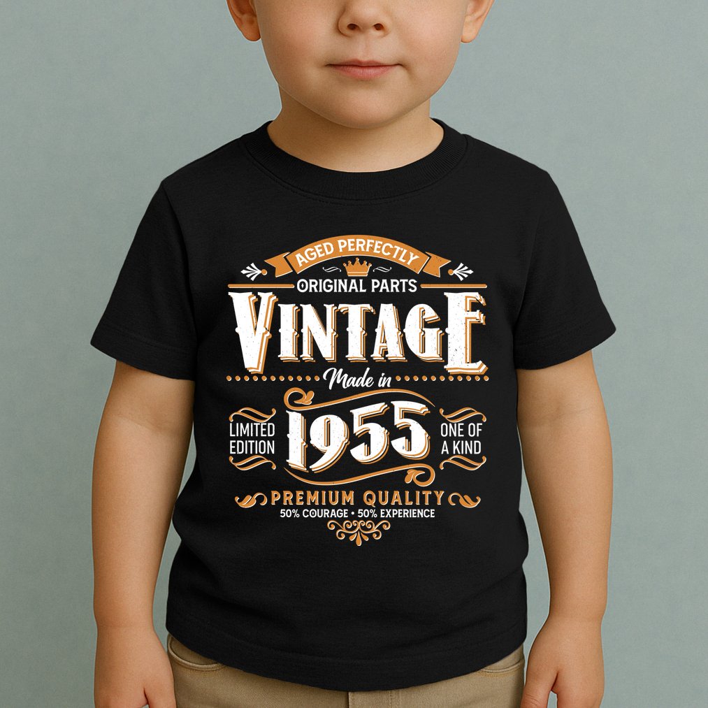 Aged Perfectly Original Parts Vintage Made In 1955 70th Birthday Toddler T-Shirt