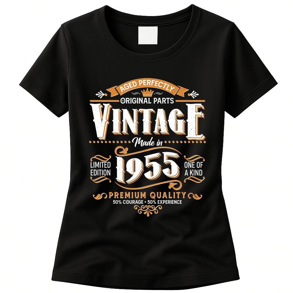 Aged Perfectly Original Parts Vintage Made In 1955 70th Birthday Womens T-Shirt