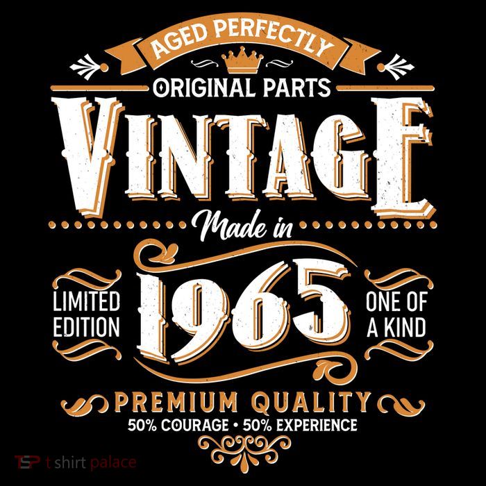 Aged Perfectly Original Parts Vintage Made In 1965 60th Birthday Tall T-Shirt