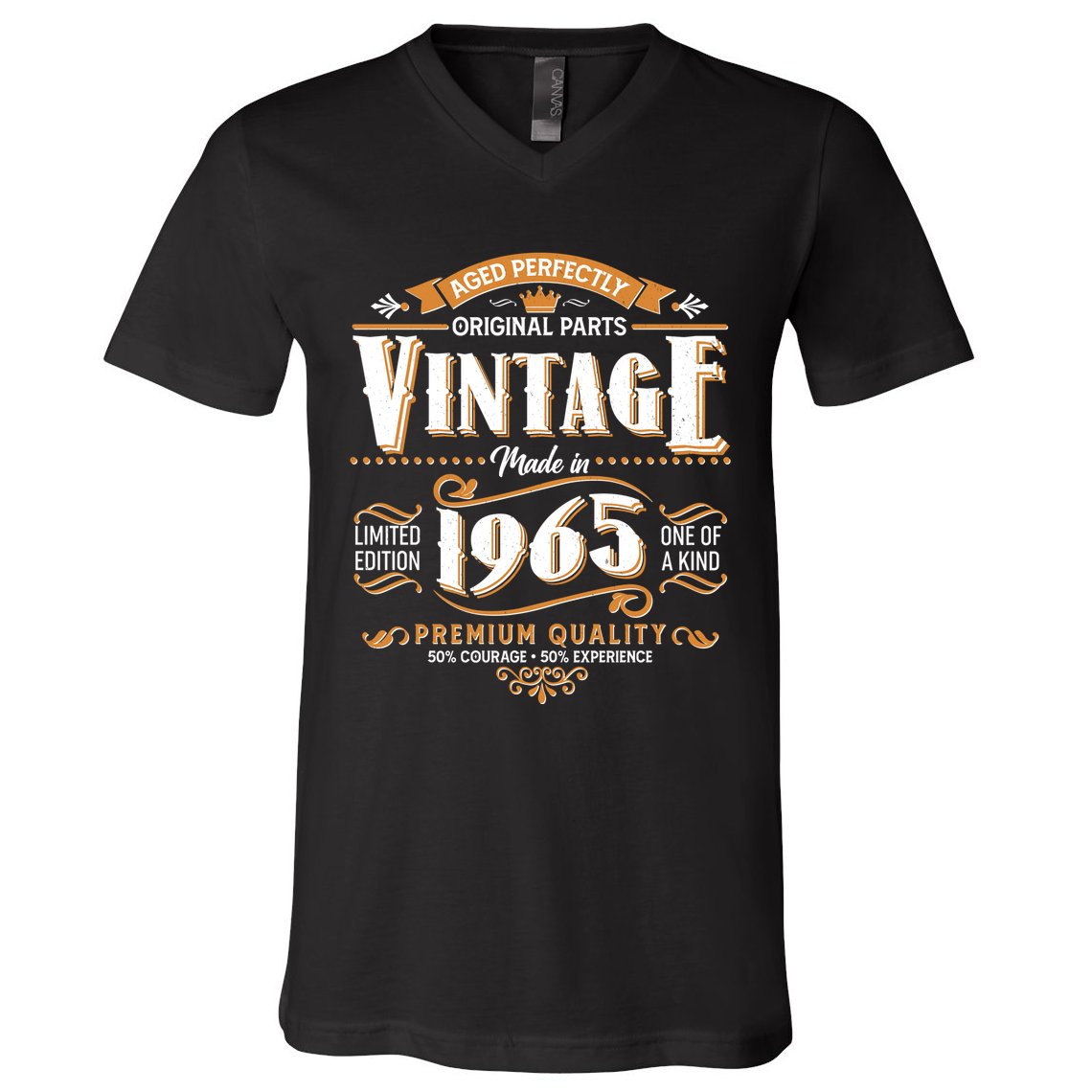 Aged Perfectly Original Parts Vintage Made In 1965 60th Birthday V-Neck T-Shirt